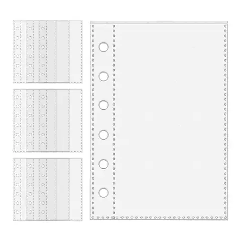 10pcs A7 6-Ring Binder Replacement Card Pages Card Protector Sleeves Sticker Book Transparent or Frosted Pages Replacement