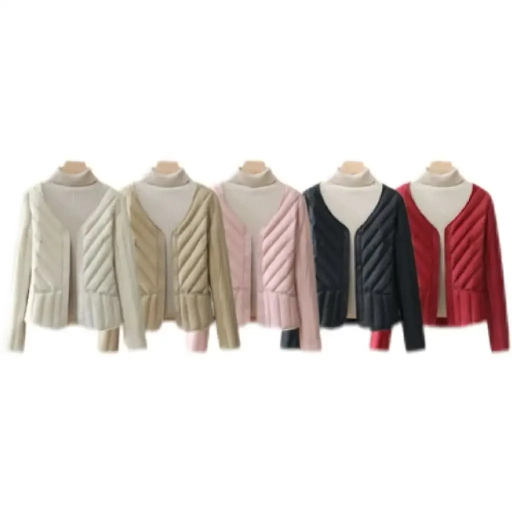 

Women's White Down Duck Jacket Autumn Slim Lightweight Warm Suitable Layering Down Coats Plus Size Cotton-Padded Outwear