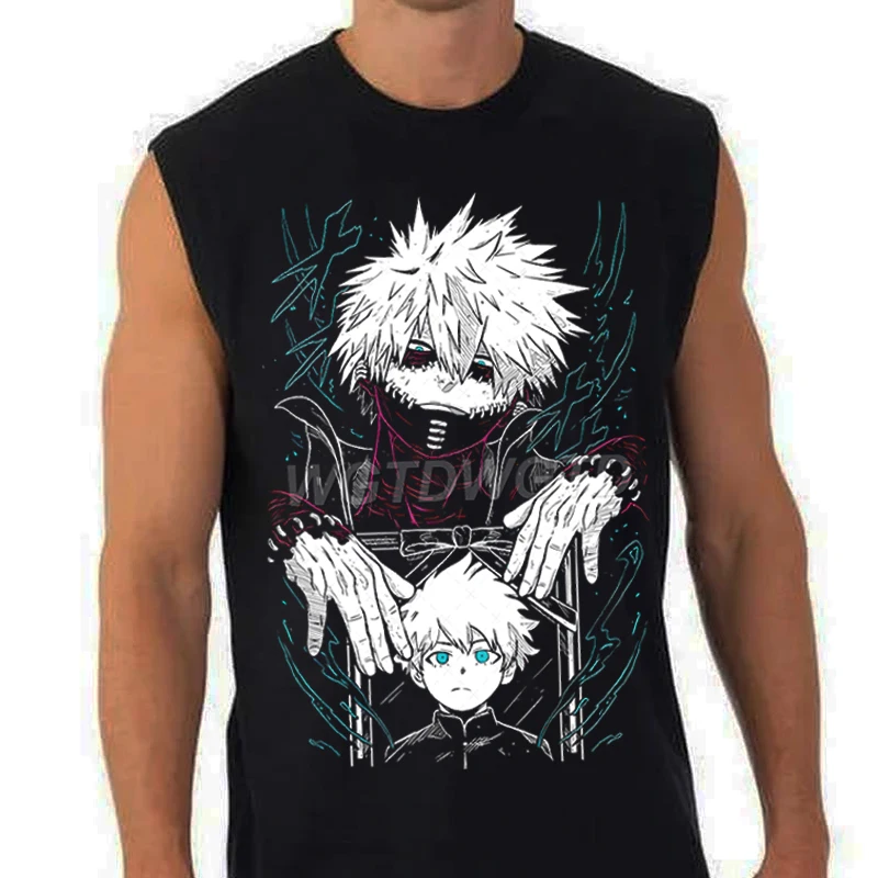 

Anime My Hero Academia Sleeveless Shirts Vintage Washed Oversized T-shirts Men Women Clothing Youth 100% Cotton Summer Tops