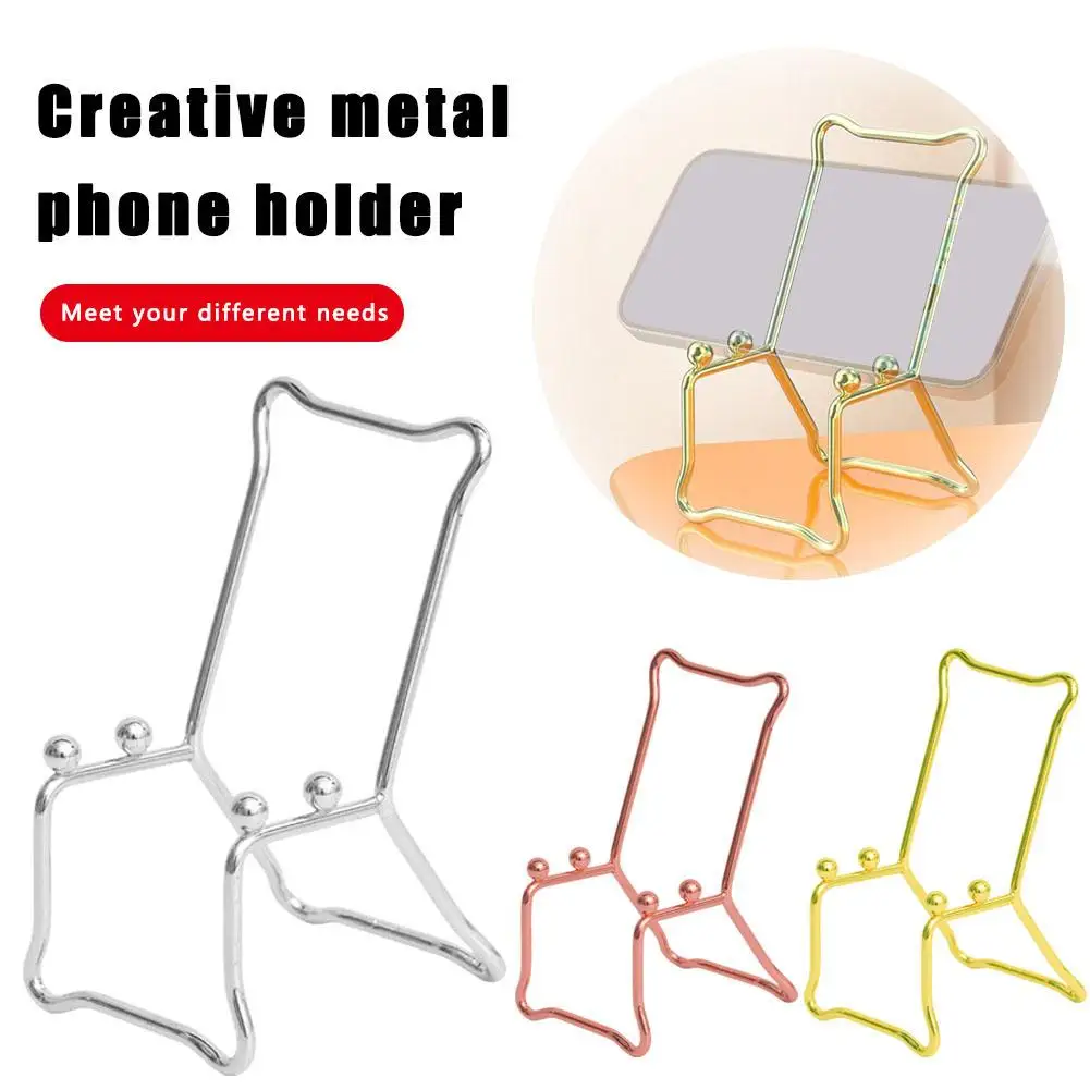 Creative Chair Metal Mobile Phone Holder Hollow Heat Wall-mounted Portable Holder Dissipation Lazy Shelf Stable Tablet Desk H8I9