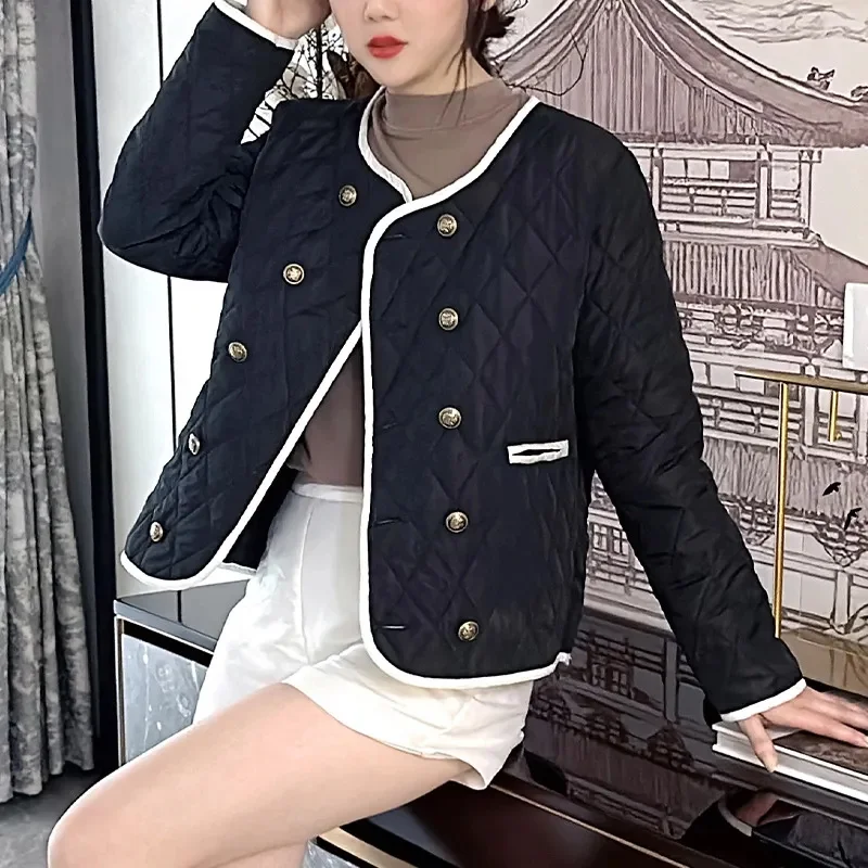 Xiaoxiangfeng Cotton-Padded Jacket Female Autumn Winter 2024 New Outwear European Fashion Overcoat Short Down Coat Women Parkas