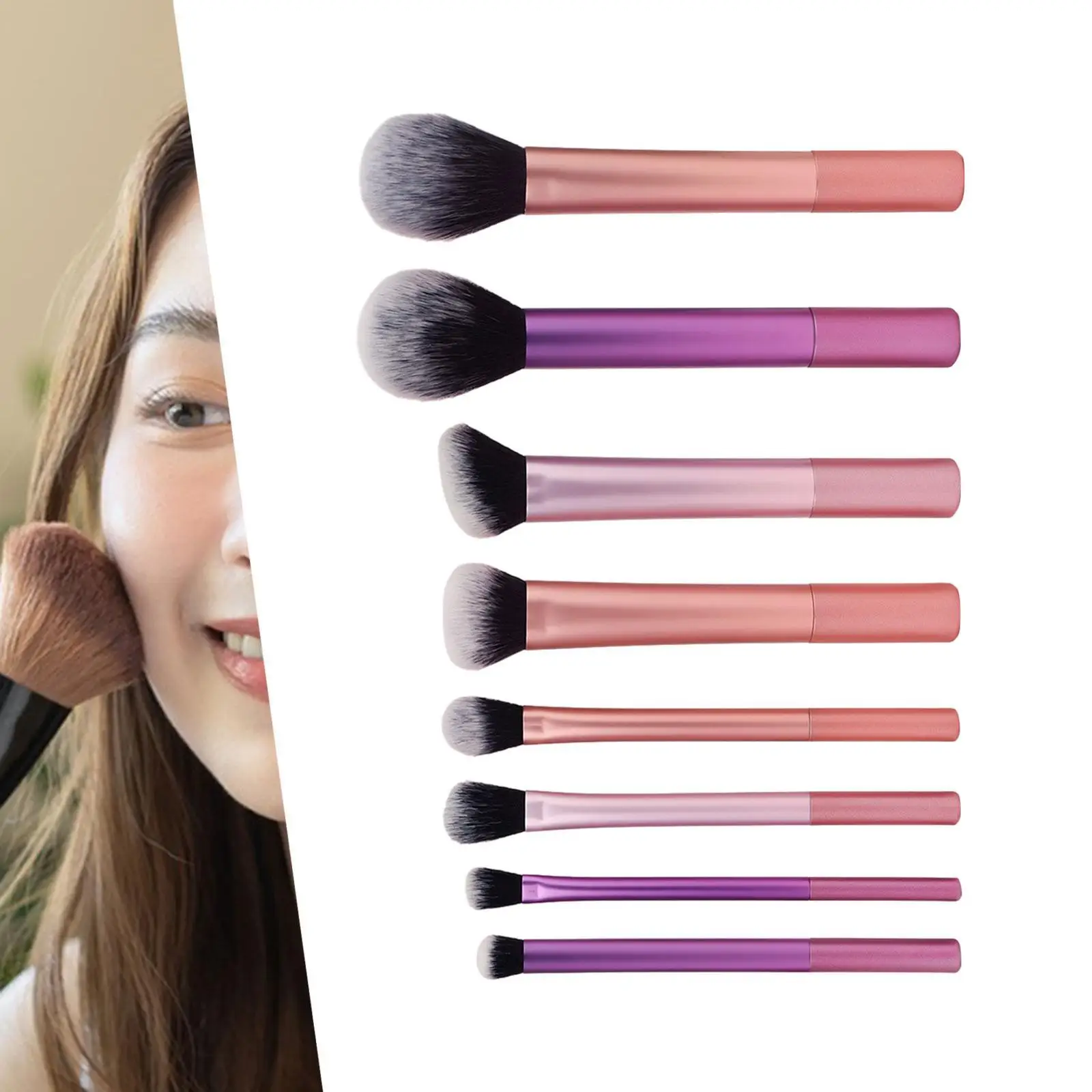 8x Cosmetic Brush Highlight Brush Wenkbrauwborstel Make-upborstelset