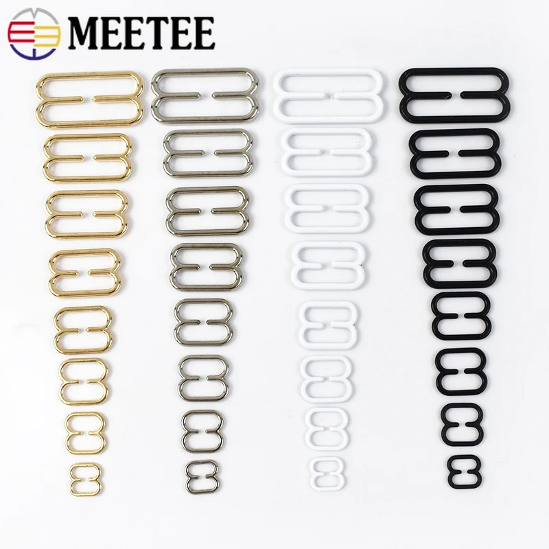 

50Pcs Versatile 6-25mm Metal Buckle Clasps for Bra Dress Strap Adjustment Buckles Bikini Fixed Clamp Clasp Sling Hook Accessory