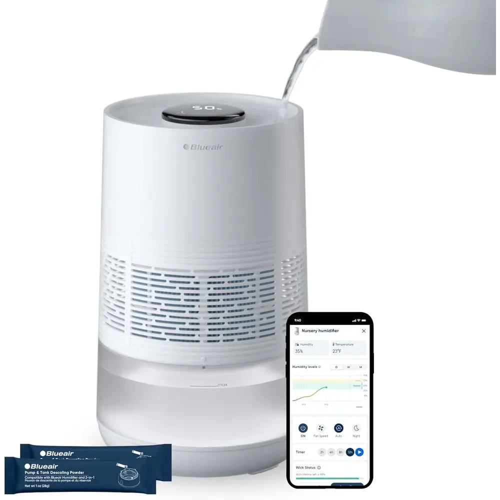 

Advanced Smart Humidifier for Large Spaces: Silent Mist, Auto Shut-off, Easy Fill, App & Touch Control, 3.5L, Lasts 48 Hours