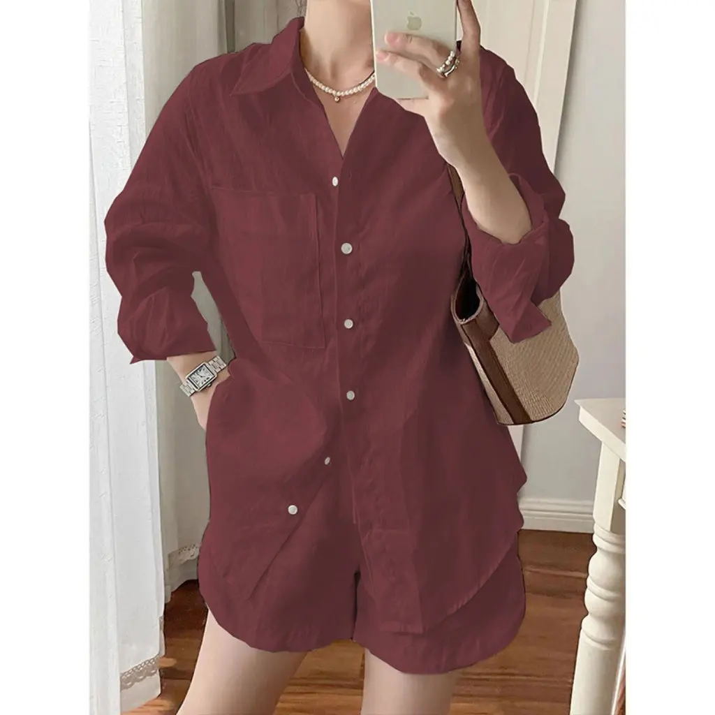 

Southeast Asia New Suit Cotton And Linen Shirt Shorts Casual Two-Piece Set Single Piece/Complete Set