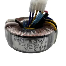 1pc 30W 30VA Toroidal Transformer 220V 50Hz Input 17V-0-17V 9V Output Amplifier Audio X-5 Preamp