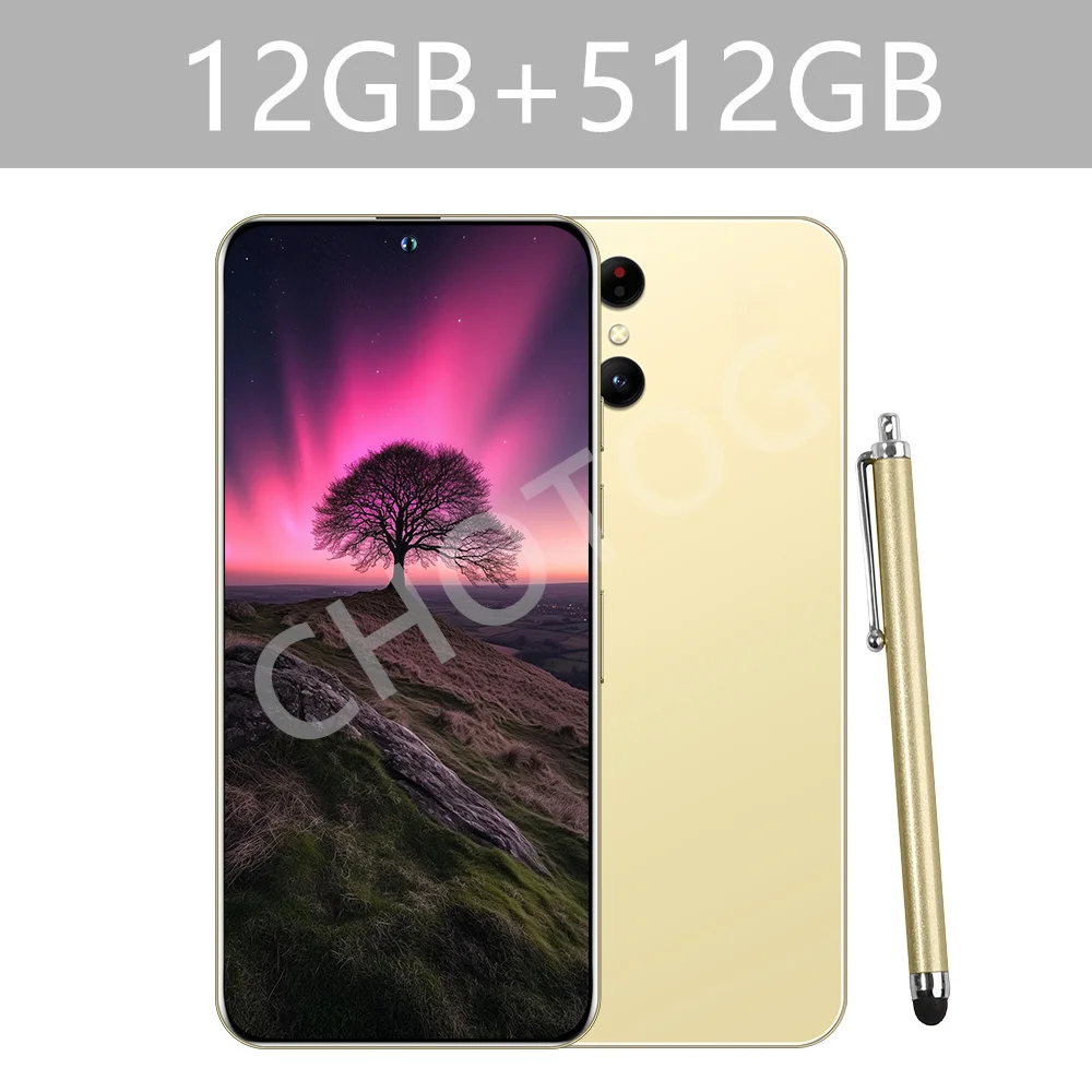 Nieuwe Mobiele Telefoons S + 24 Ultra Originele 7.3HD Smartphone 4G 5G Dual Sim Mobiele Telefoon 7800 mAh Android 14 Global Versie Mobiele Telefoons