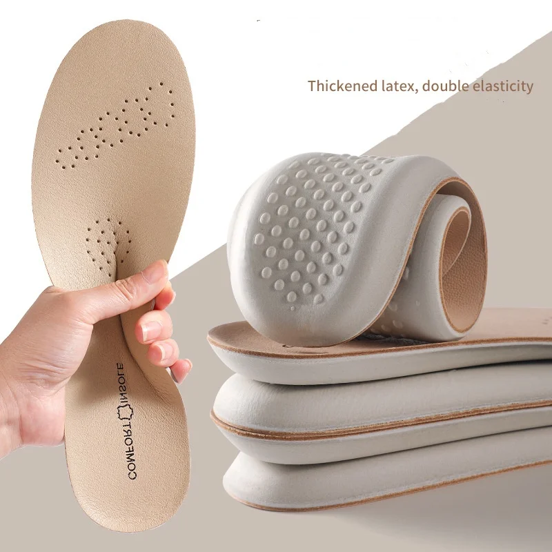 

Genuine Leather Latex Insoles Cowhide sweat-absorbing Breathable Sports Insoles Sheepskin Comfortable Leather Shoe Insoles