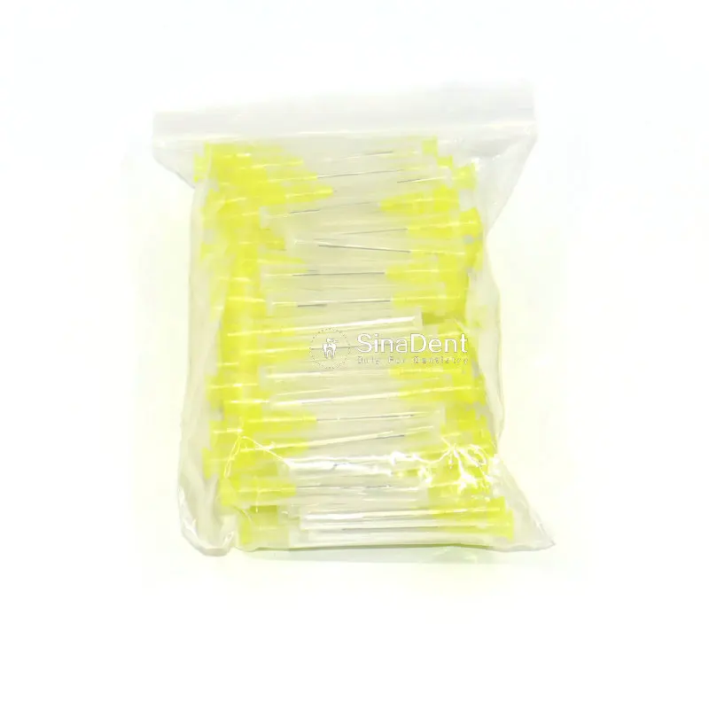 Dicas de agulha de irrigação dental Endo, ventilação única, ventilação lateral, amarelo, laranja, cinza, canais radiculares, 27g, 30g, 100pcs por