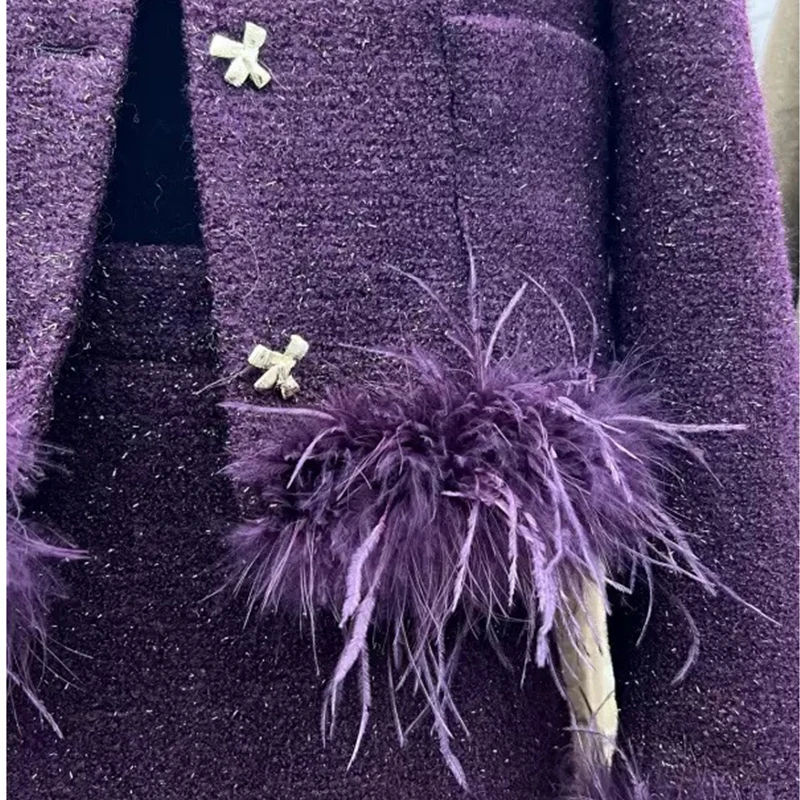 الخريف الشتاء المرأة بدلة رسمية مكتب البدلة ريشة الترتر أسفل سترة سليم صالح ألف خط تنورة صغيرة قطعتين مجموعة Kostikм #6