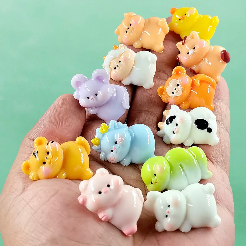 Dragon Snake Mouse Cow Tiger Rabbit Horse Sheep Monkey Chicken Dog Pig Figurine Miniature Fairy Garden Decoration Accessories