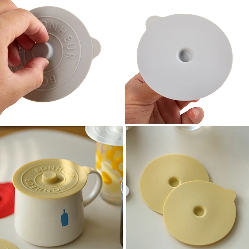 Silicon Dust Proof Lids Cup Lid Reusable Cute Sealing Suction Cup Mugs Cover Dustproof Leakproof Tea Coffee Lid Cup Accessories