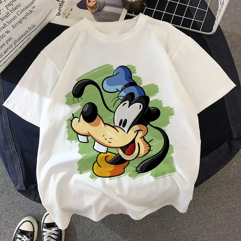 Disney-Camisetas infantis de Mickey e Minnie Mouse, top anime kawaii para menino e menina, roupas infantis, verão