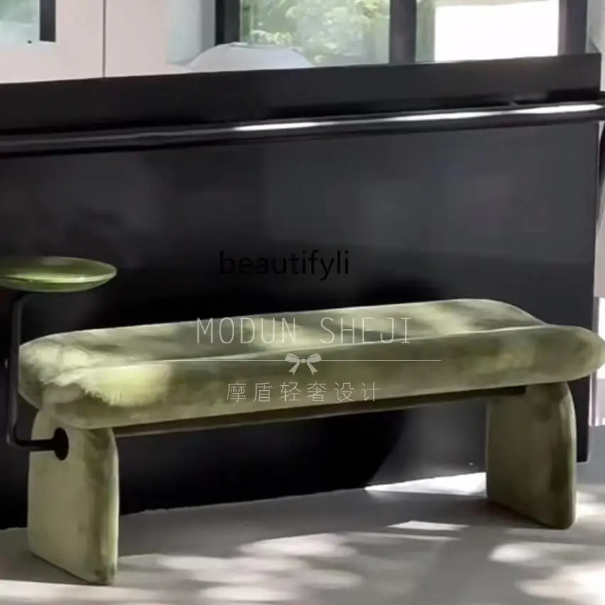 

Nordic simple modern bedside stool household shoe change, clothing room cloakroom, dark green bedside bench
