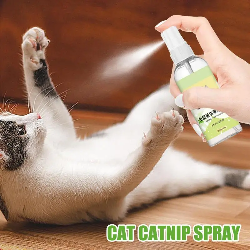 60ml Natural Cat Catnip Spray Attractive cat self-pleasure toy inducer Safe Happy Water Spray To Relieve Stress Pet Product