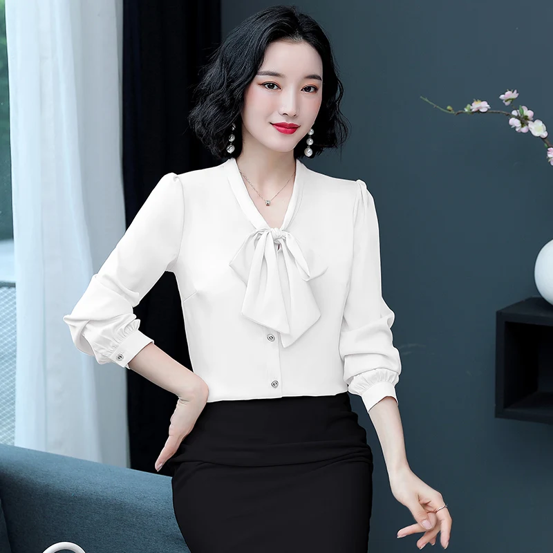 Authentische Seide Damen irt Frühling Herbst Maßgeschneiderte gerade Schnitt lange Sve Knoten reine Farbe Pendeln Sle