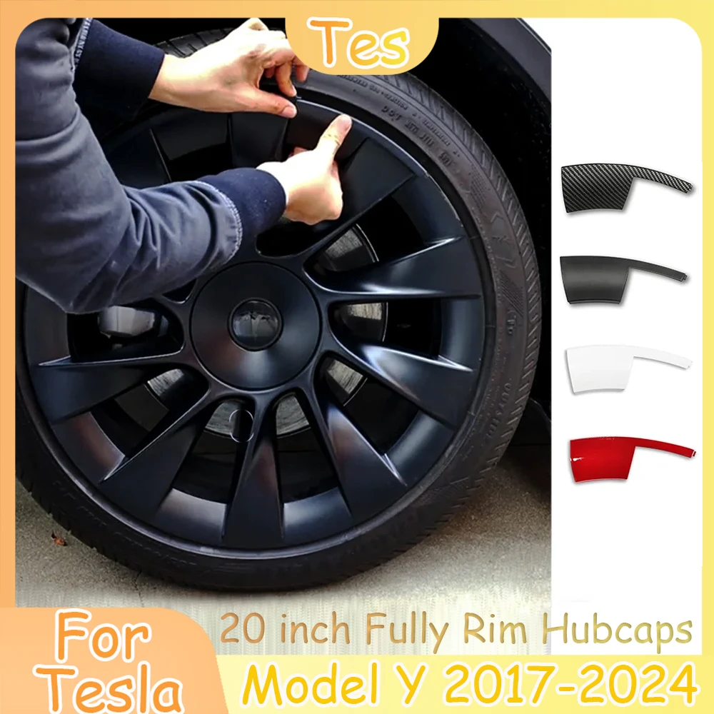 Car ABS Wheel Protector 20 Inches Hub Caps Patch Luminous Wheel Cover For Tesla Model Y 2023 2024 Automobile External Parts