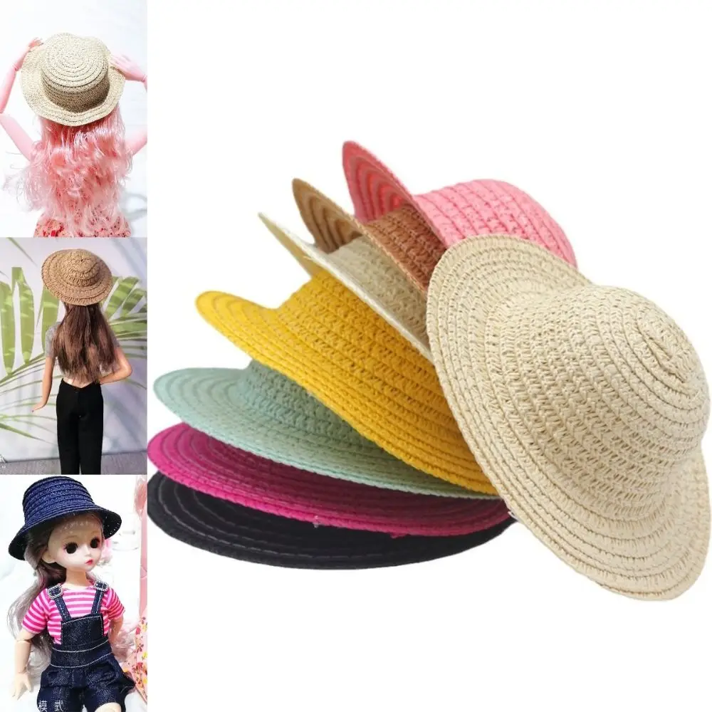 Inner Diameter 7-7.5CM Doll Straw Hat 1/3 Doll Dollhouse Doll'S Hats Handmade Replacement Doll Clothing Match Cotton Doll