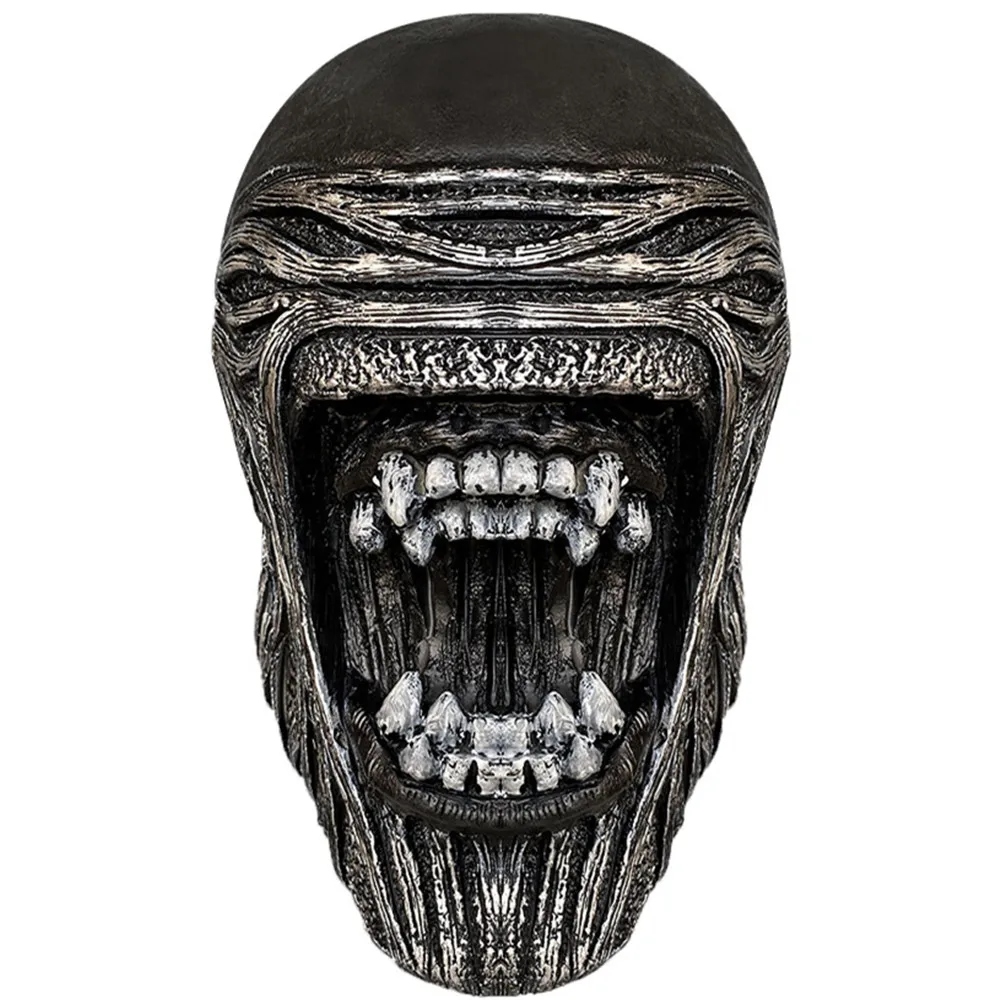 Latex Alien Mask Realistic - Topeng Alien Menyeramkan, Penutup Kepala Lateks,