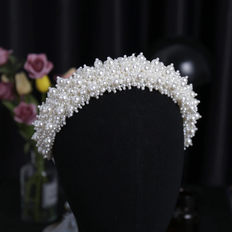 Newest Bride Pearl Hairband Luxury Headress Wedding Headwear Handmade Headband Hair Accessories Ornaments Jewelry Headpiece