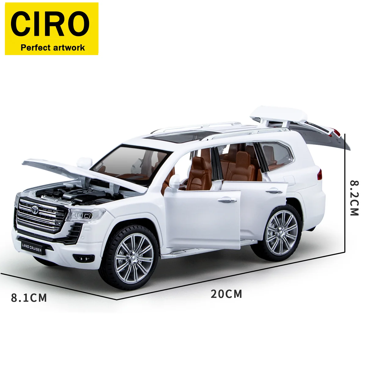 Giocattolo per veicoli pressofusi in lega Land Cruiser Lc300, giocattolo modello di auto 1/24, ornamento per collezione di auto, modello di auto giocattolo regalo di Natale