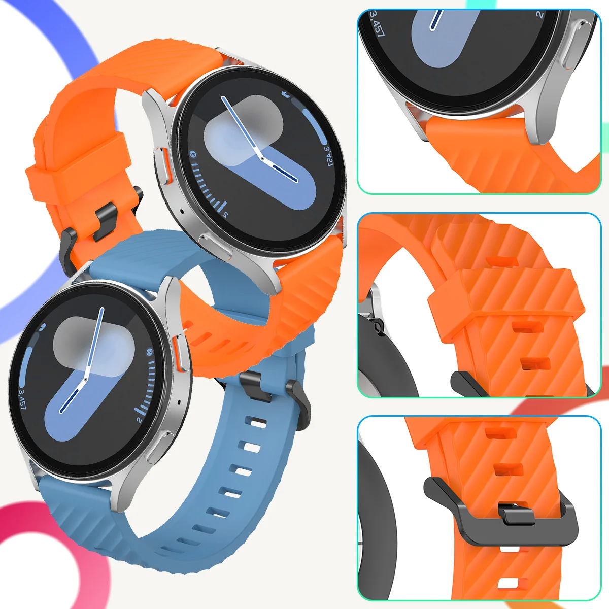 22mm 20mm Silicone Strap for Samsung Galaxy 7 6 5 4 40/44mm 5Pro 6 4Classic 43/47mm Bracelet for Huawei Watch GT5 Pro 46mm Band