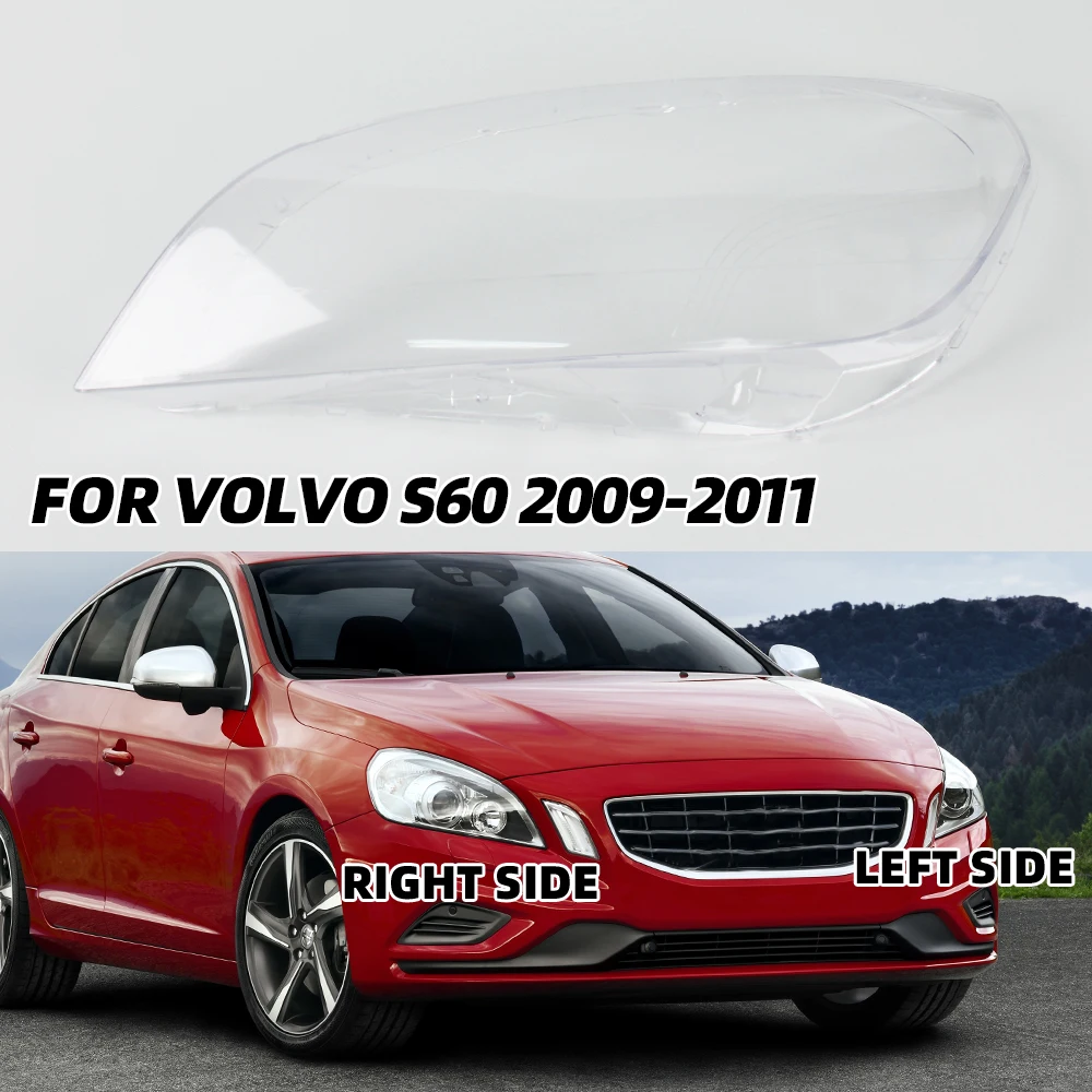 

Car for For Volvo S60 2009-2011 Car Front Headlight Cover Transparent Lampshade Shell Glass Lens Headlight Cover