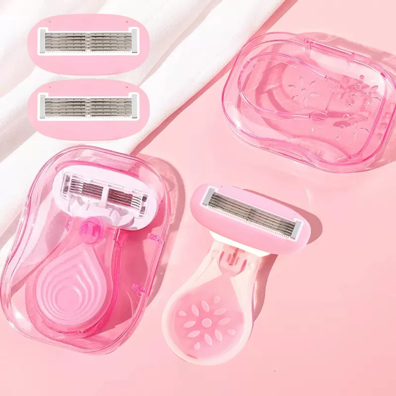 

( 1 Handle + 2 Blades ) Women Safety Razor Blades Face/ Leg/ Armpit/ Bikini Beauty Hair Removal Shaving Compatible Venus Shaver