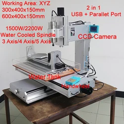 Machine de gravure sur métal CNC, routeur 5 axes, 2200W, port USB 6040, type pilier 3040, bois, aluminium, cuivre, fraiseuse