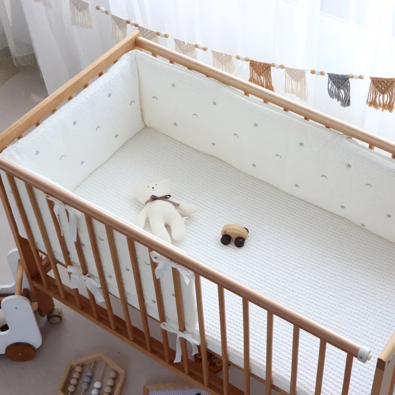 New Baby Crib Fence Cotton Bed Anti-collision Thicken Bumper One-piece Crib Around Protector With Detachable Washable Bedding