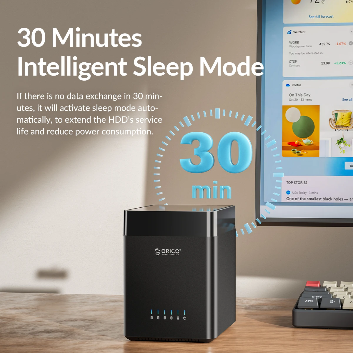 ORICO DS 시리즈 5 베이 3.5'' Type-C 하드 드라이브 인클로저 자기형 SATA3.0 HDD 케이스 12V6.5A Altcoins 마이닝용