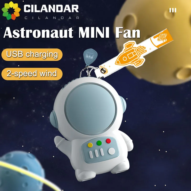 

USB Rechargeable MINI Handheld Fan Outdoor travel Portable Wireless fan Mute bladeless fan Gift Cute Astronaut Kids Student Fan