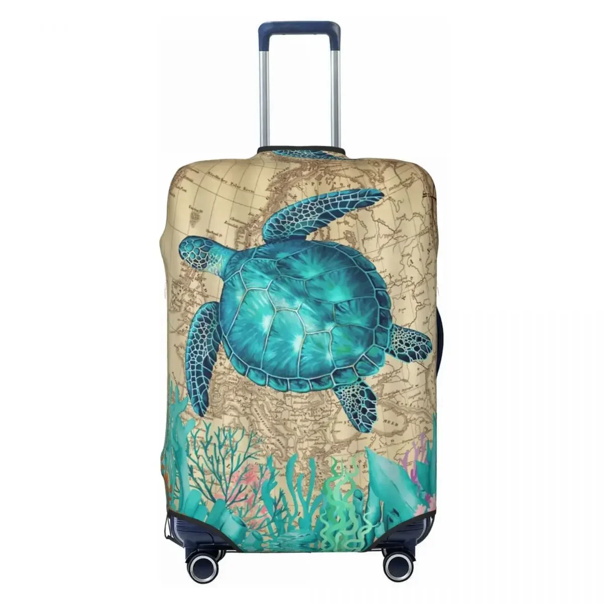 

Custom Ocean Sea Turtle Travel Luggage Cover Elastic Suitcase Cover Protector Fit 18-32 Inch