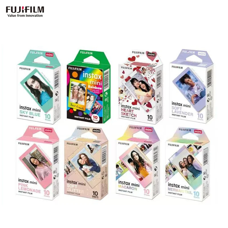10/20 Sheets Fujifilm Instax Mini Film Mini 12 Photo Paper White Monochrome Rainbow For Instant Mini 12 11 7s 8 70 90 Camera