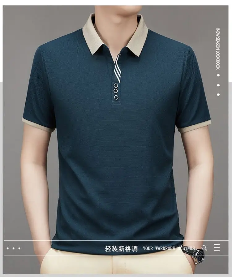

2024 New Men's Polo Shirt Short Sleeved Polo Shirt Solid Color Polo New Clothing Summer Street Casual Fashion Men's Top M-4XL