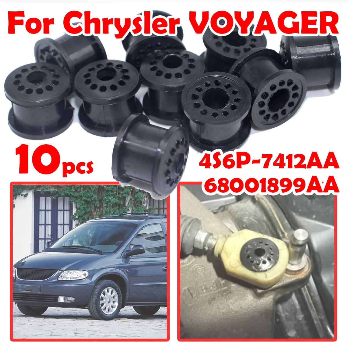 

10pcs Gearbox Cable Linkage Rubber Bushing For Chrysler GRAND VOYAGER III / VOYAGER IV 5Speed Shift Lever Assembly Repair Kit