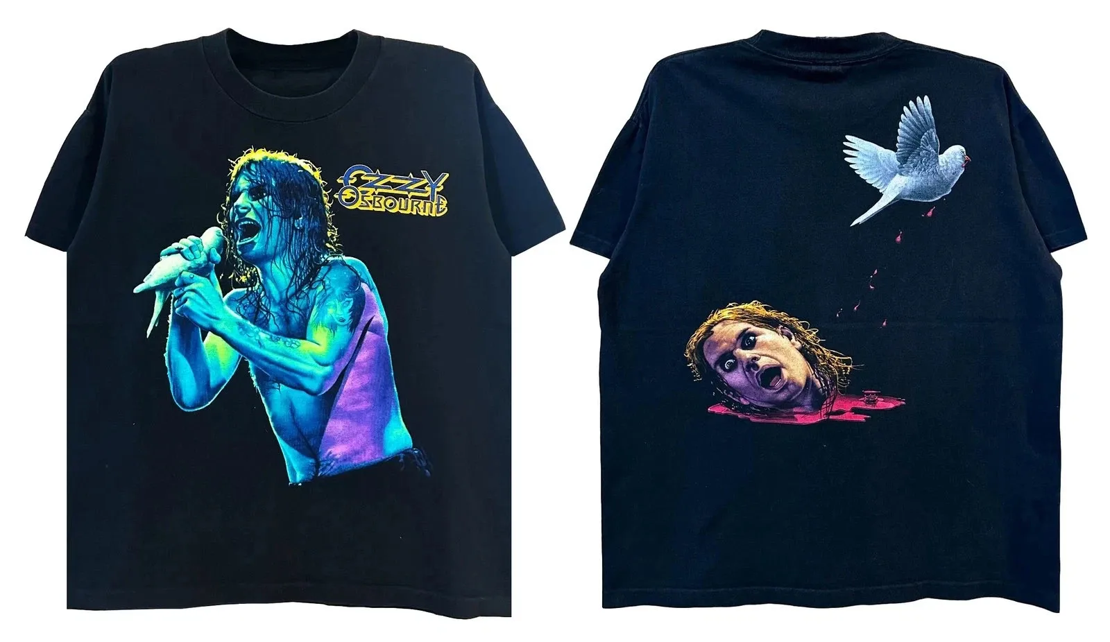 

Новая футболка 90-х годов Ozzy Osbourne Doves Revenge Black Sabbath Metal Reprint Art Graphic Tee Эстетическая унисекс