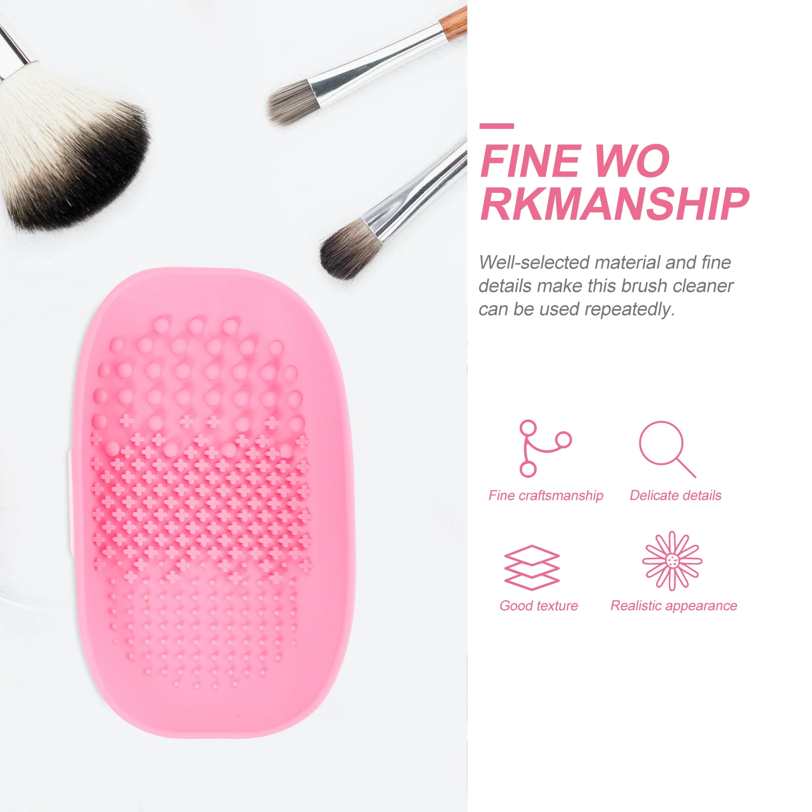 

High Quality Silicone Brush Cleaner Pad Delicate Details Long Lasting Use For Cosmetics Brushes Stylish Design