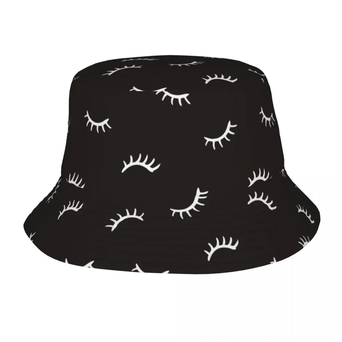 Eyelash Bucket Hat for Unisex Beach Cartoon Beauty Glam Closed Eyes Floppy Hat Unique for Outdoor Sport Fishing Hats Bob Hat