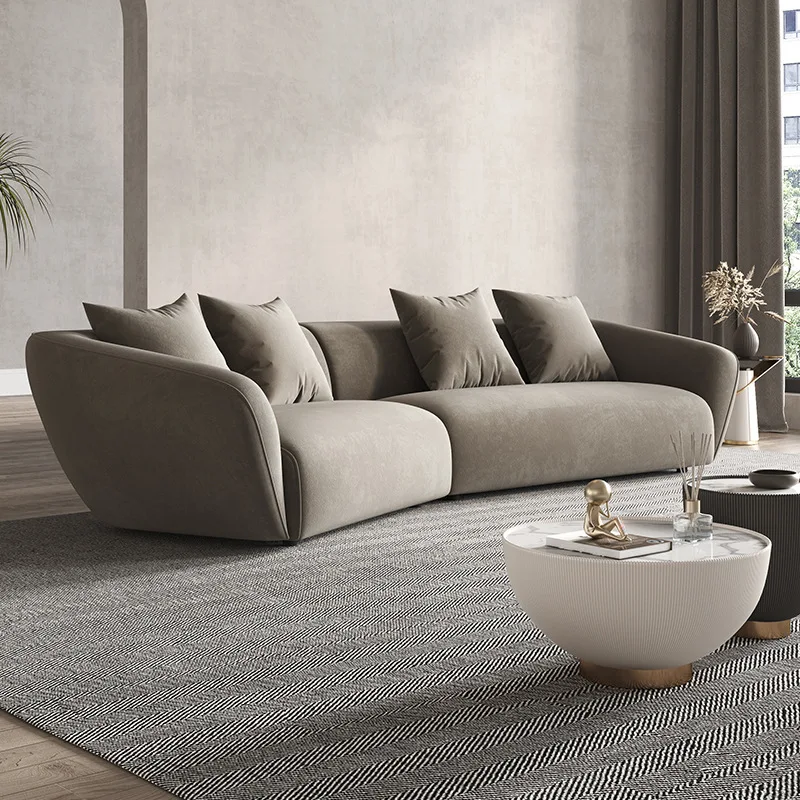 

Fabric sofa living room hotel villa corner sofa fabric light luxury high sense