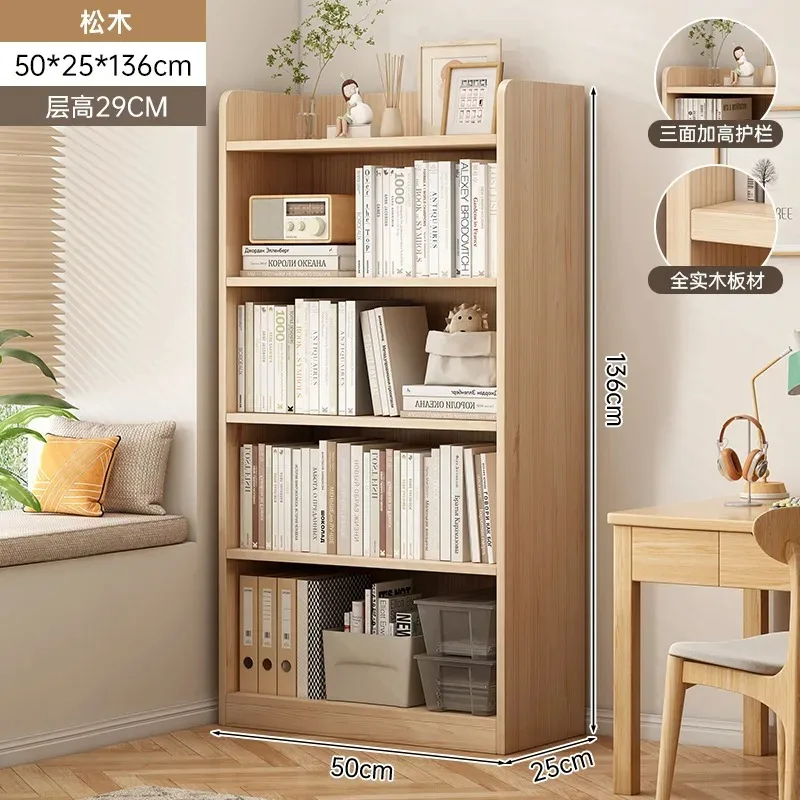 رف كتب من الخشب الصلب، رف أرضي لغرفة المعيشة، خزانة منزلية، خزانة بسيطة على الحائط، خزانة كتب شبكية #5