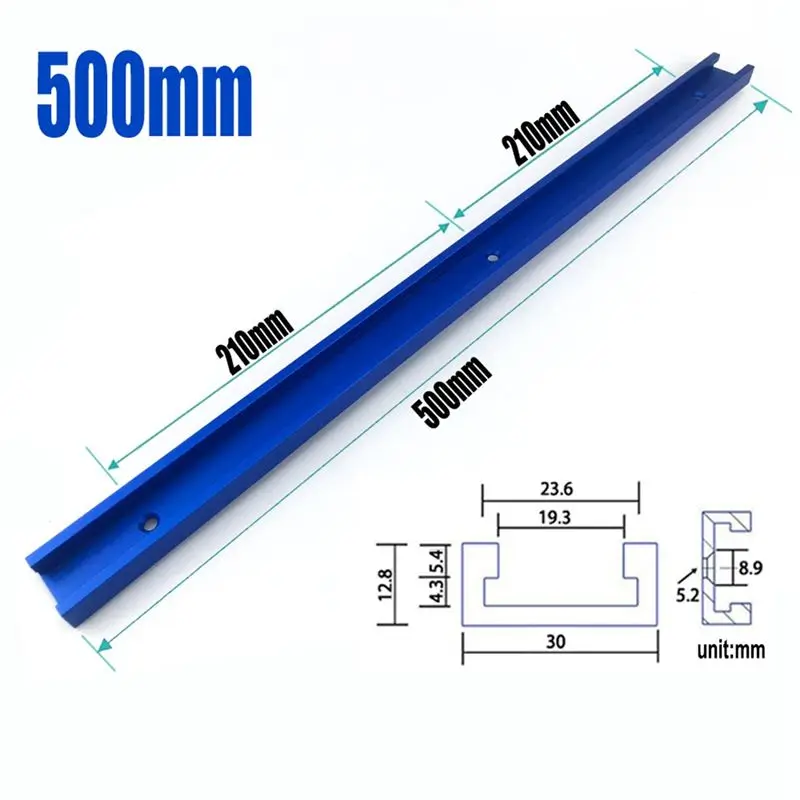 WON 2Pcs 30 Type T-Track T-Slot Miter Track Jig Fixture Slot Connector Woodworking Chute Rail Carpentry Tools, Durable 40Cm