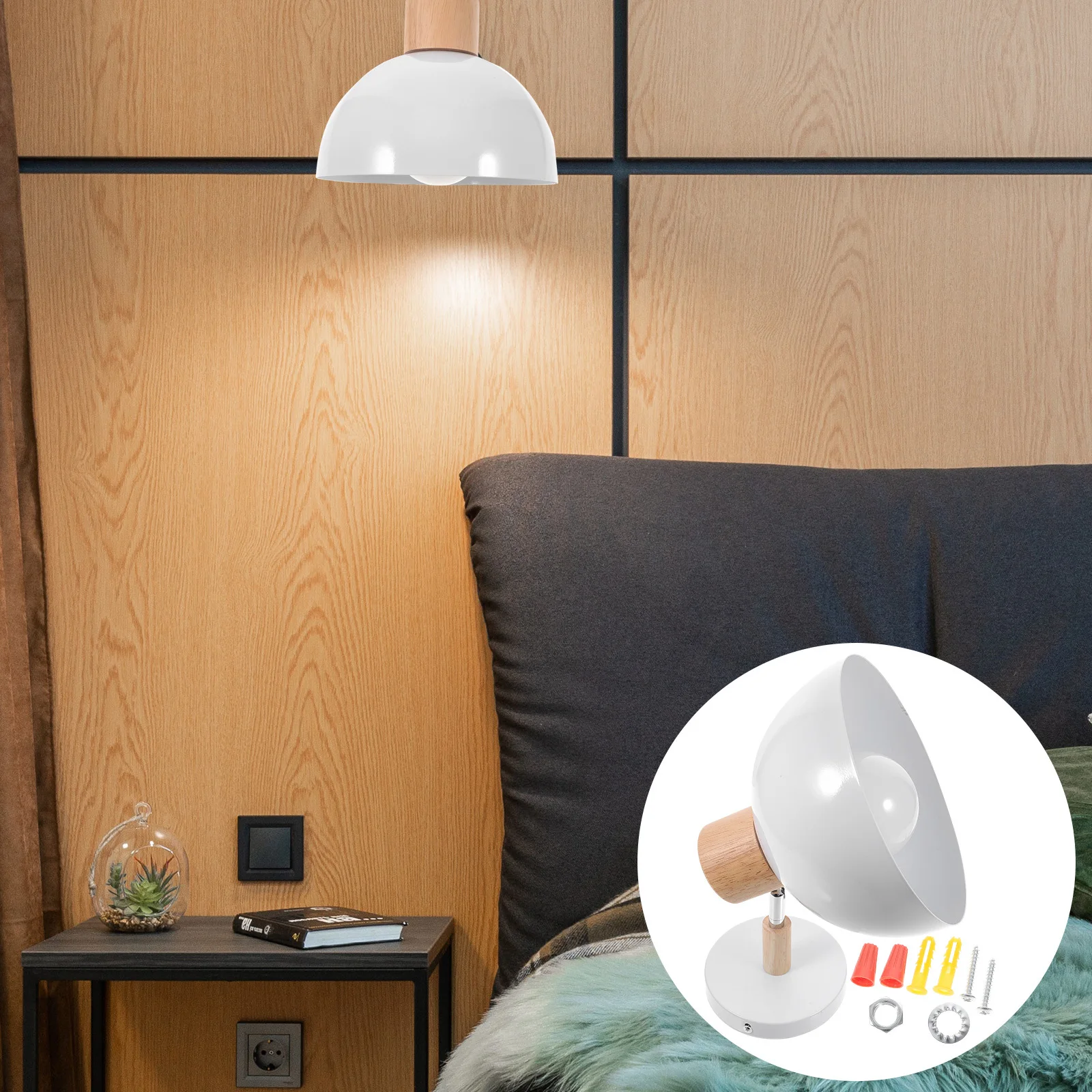 

Wall Light Nordic Style Wood Metal Glass Indoor Wall Lamp Bedroom Hallway Living Room Dining Room Balcony Sconce