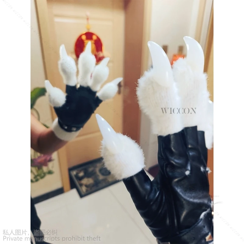 Anime A Pair Wolf Dog Foxs Kigurumi Paw Claw Gloves Costume Accessories Cosplay Animal Furry Full Finger Halloween Fursuit Adult