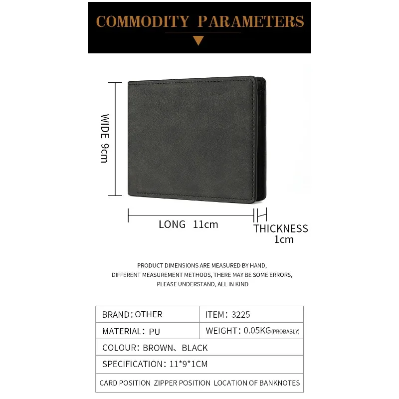 Fashion PU Leather Men Wallet Large-capacity Multi-card Slot Card Bag Folding Money Bag Lightweight Short Skin Short Purse - view 4