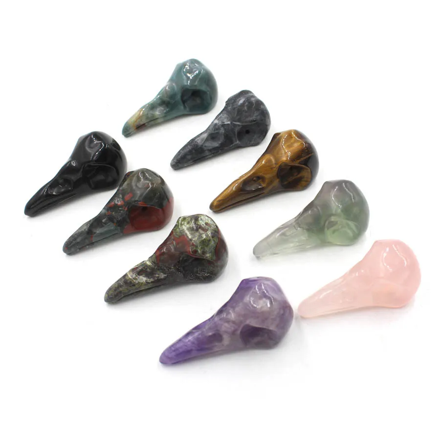 Wholesale Olecranon Skull Crystal DIY For Pendants Reiki Pendulum Natural Stone Charms Crystal Fashion Jewelry 10pcs