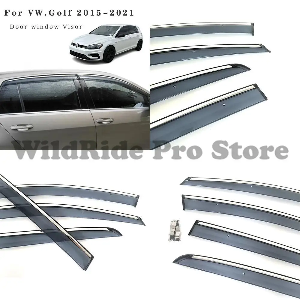 

1 set Universal For 2015 2021 Volkswagen Golf 7 Rain Guard Window Visor Snap On Thickened Rain Deflector