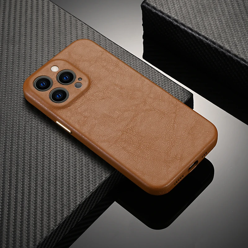 

Чехол для iPhone 15 Pro Max, роскошный защитный чехол из искусственной кожи в деловом стиле с флокировкой внутри для iPhone 15 Plus