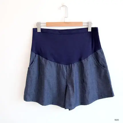 Zomer Mode Zwangere Vrouwen Denim Shorts Vrouwelijke Losse Buik Broek Donkerblauw Moederschap Korte Jeans Casual Zwangerschap Broek