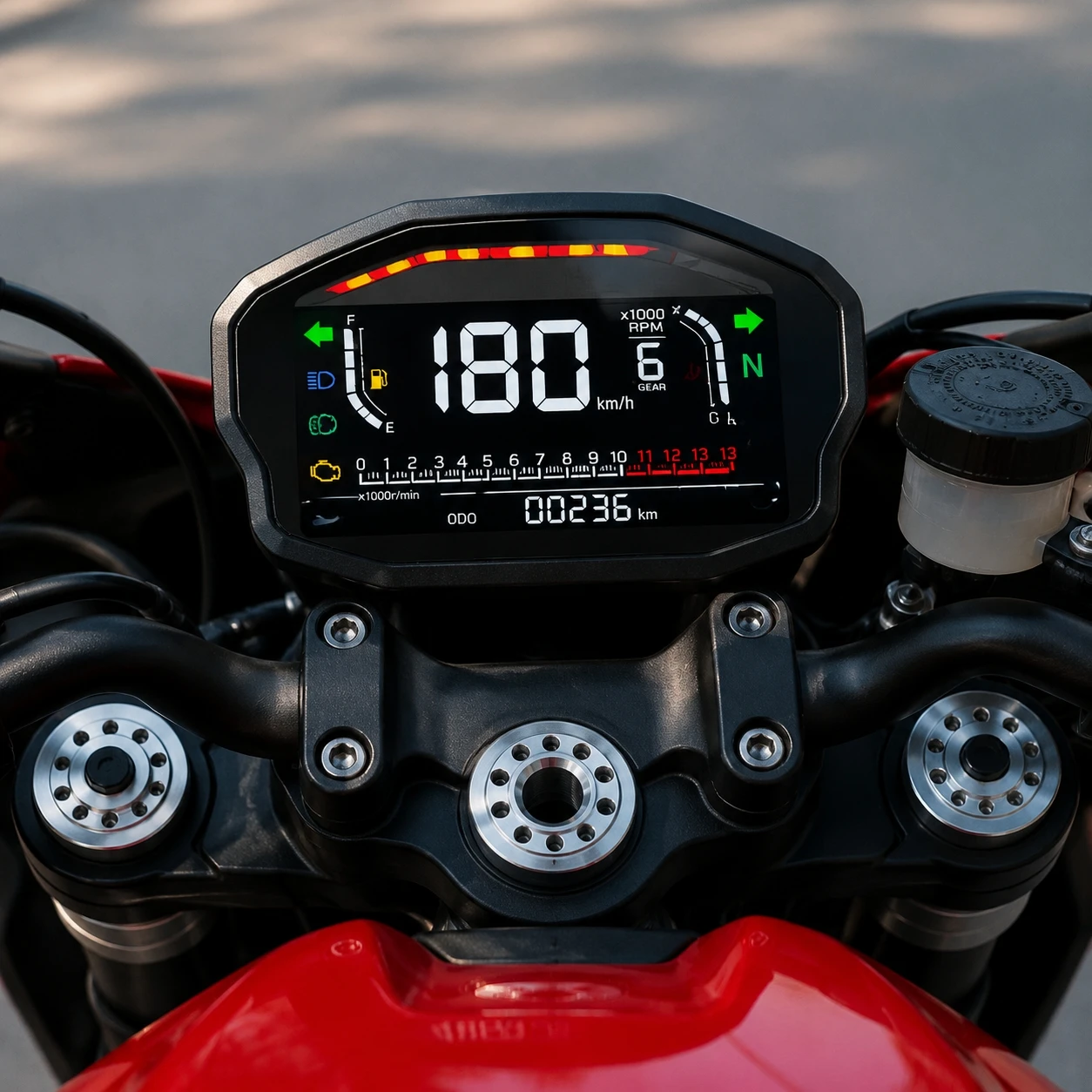 12V Motorcycle Modified LED LCD Instrument All-in-One Speed RPM ODO TRIP Fuel Level Water Temp Gear Neutral ABS Turn Signal
